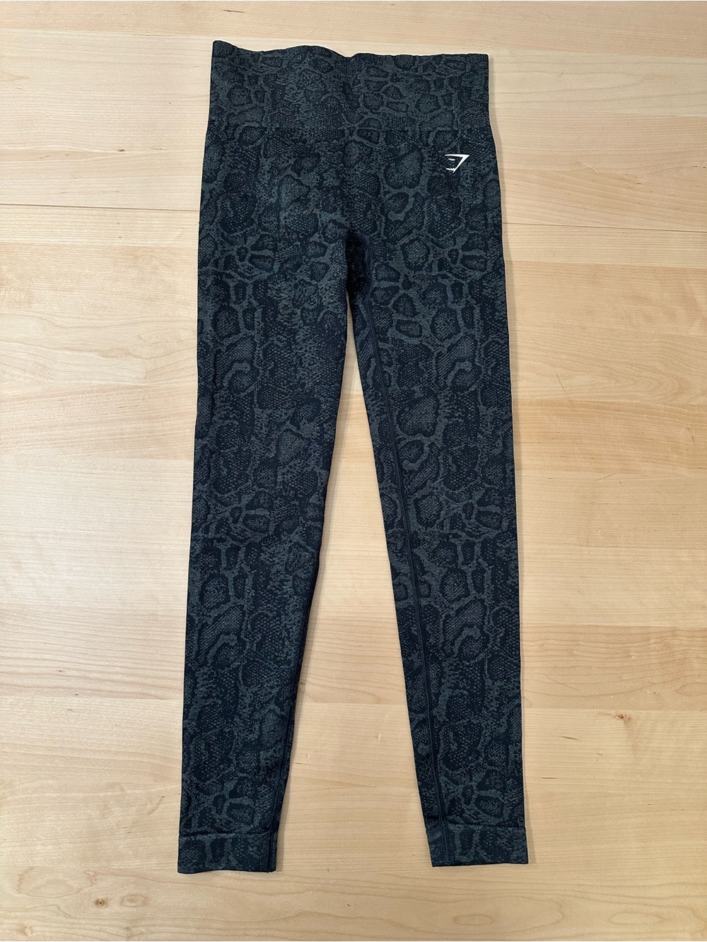 Gymshark Black Snake-Print High Waist Leggings Small